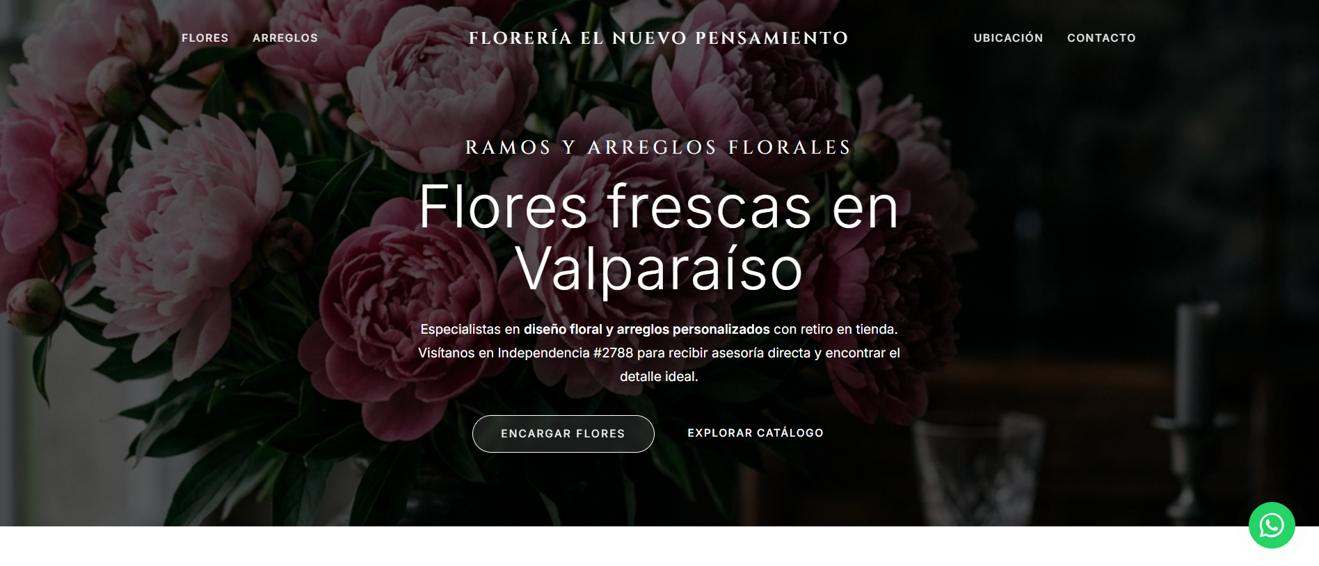 Florería homepage hero